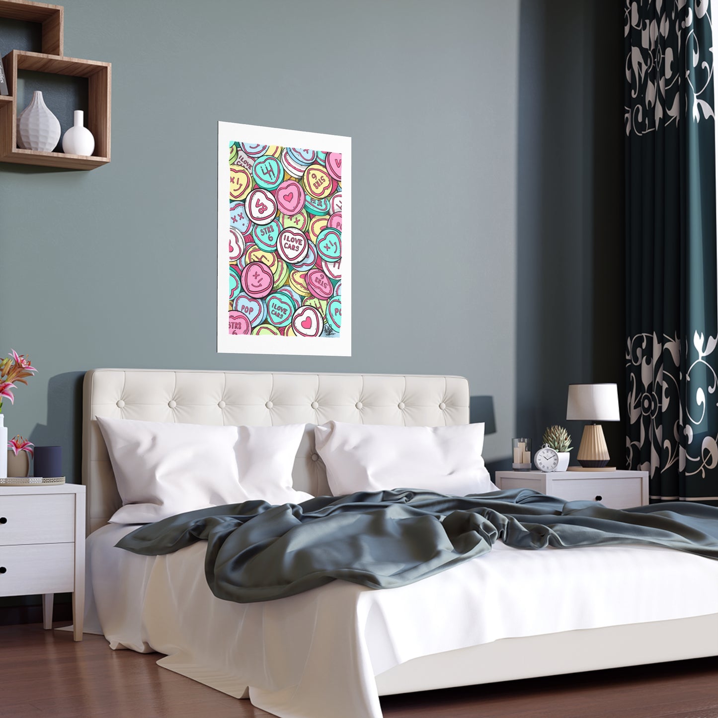 Petrol Head Love Hearts Silk Poster