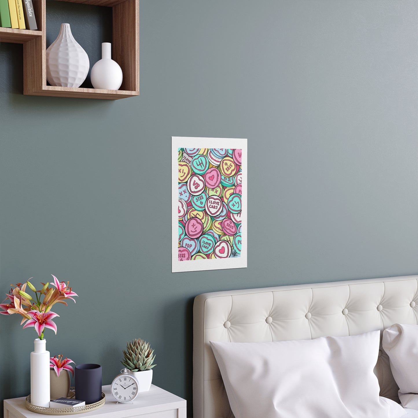 Petrol Head Love Hearts Silk Poster