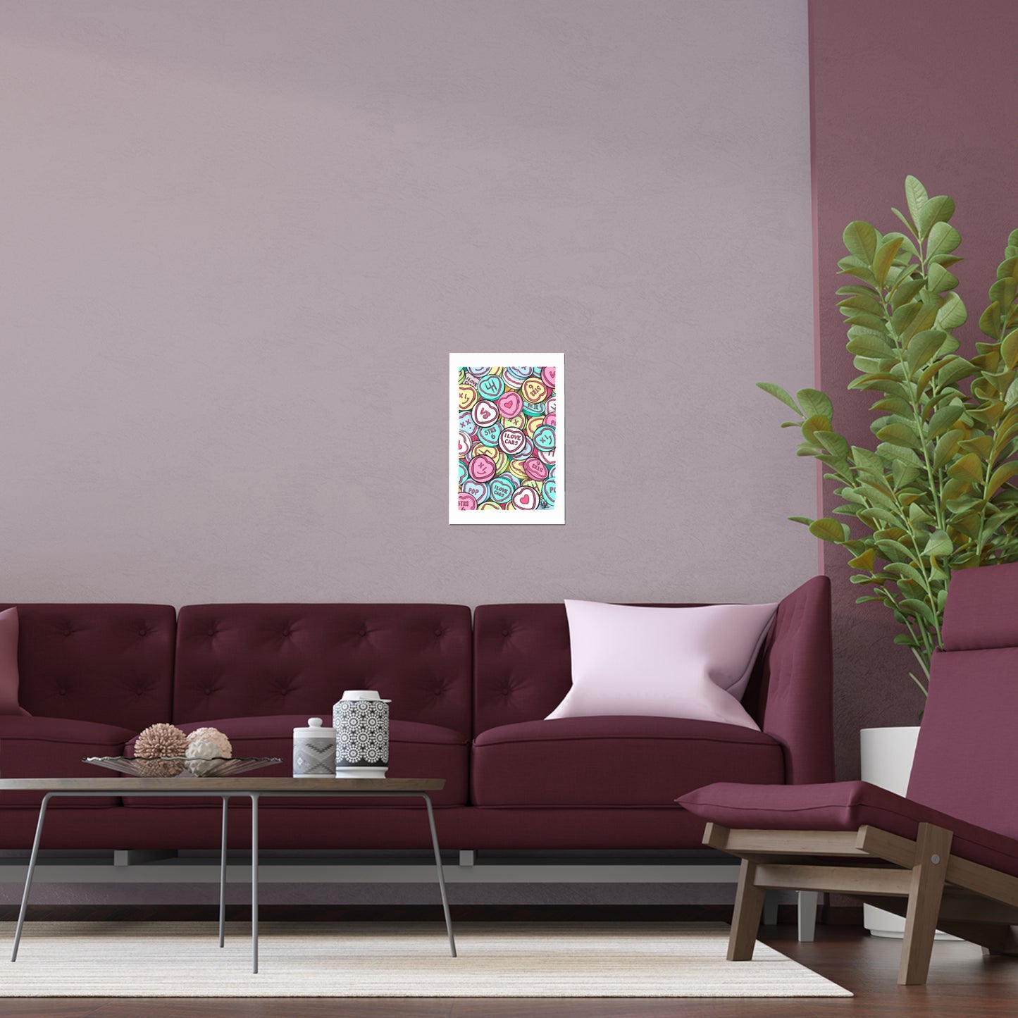 Petrol Head Love Hearts Silk Poster