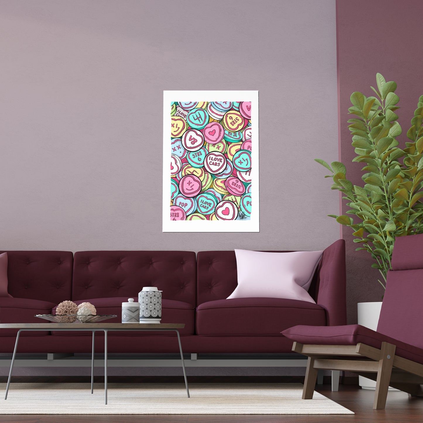 Petrol Head Love Hearts Silk Poster