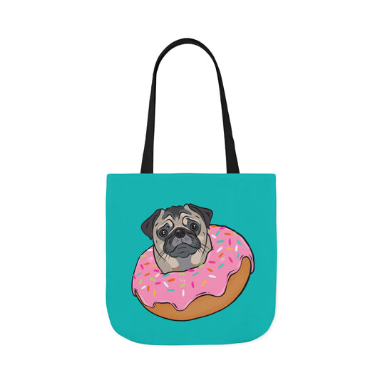 Pug in a Doughnut Unisex Canvas Tote Bag
