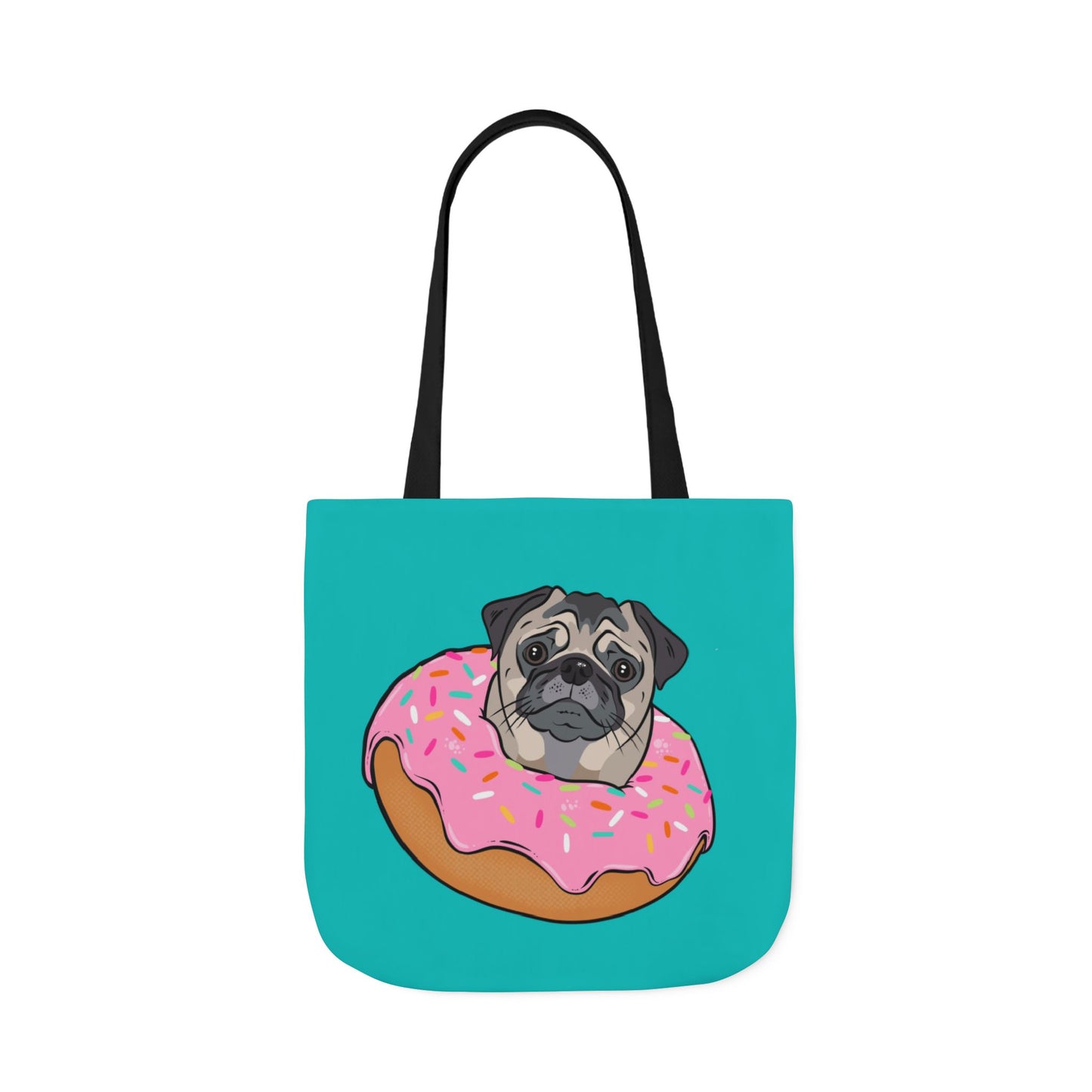 Pug in a Doughnut Unisex Canvas Tote Bag