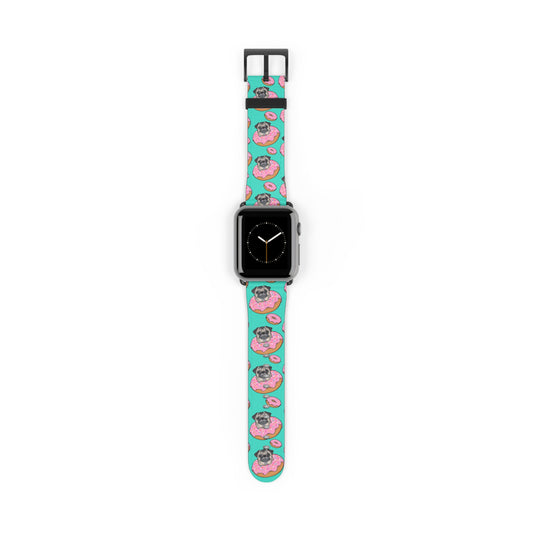 Pug in a Doughnut Watch Band