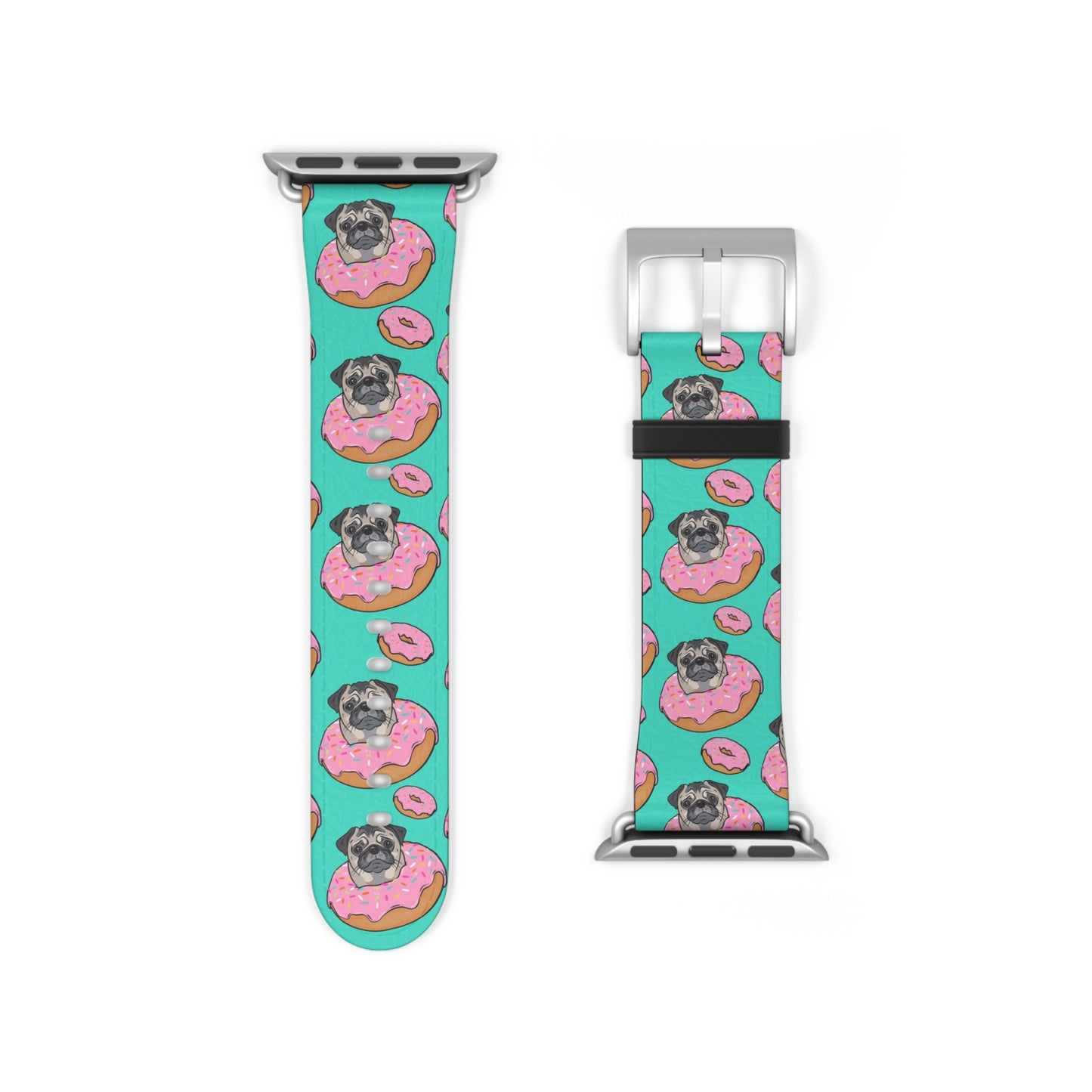 Pug in a Doughnut Watch Band