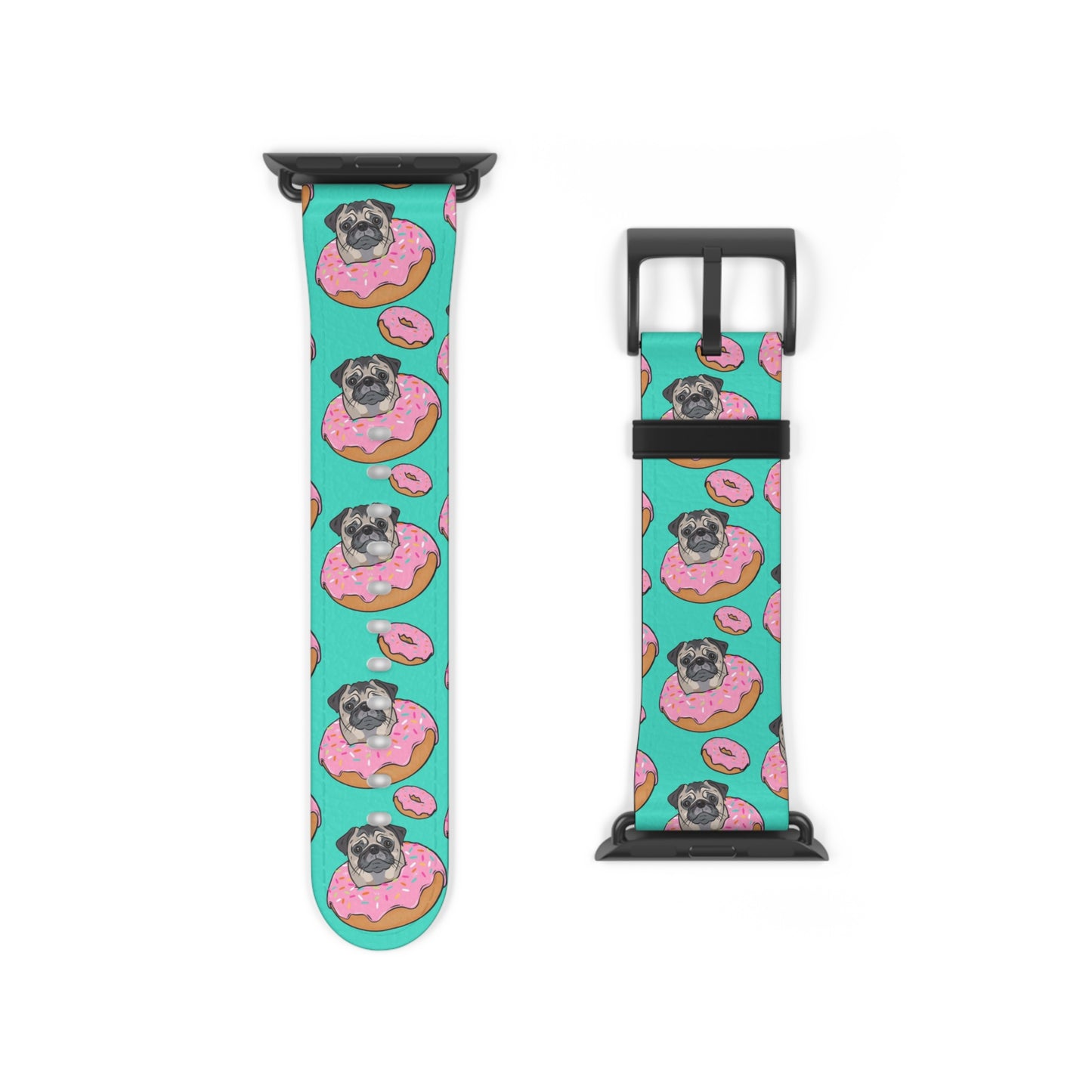Pug in a Doughnut Watch Band