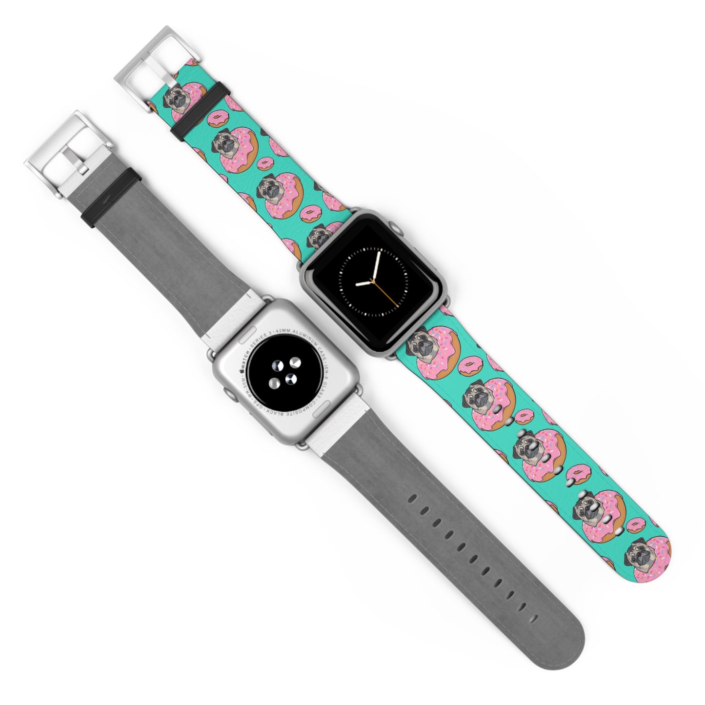 Pug in a Doughnut Watch Band