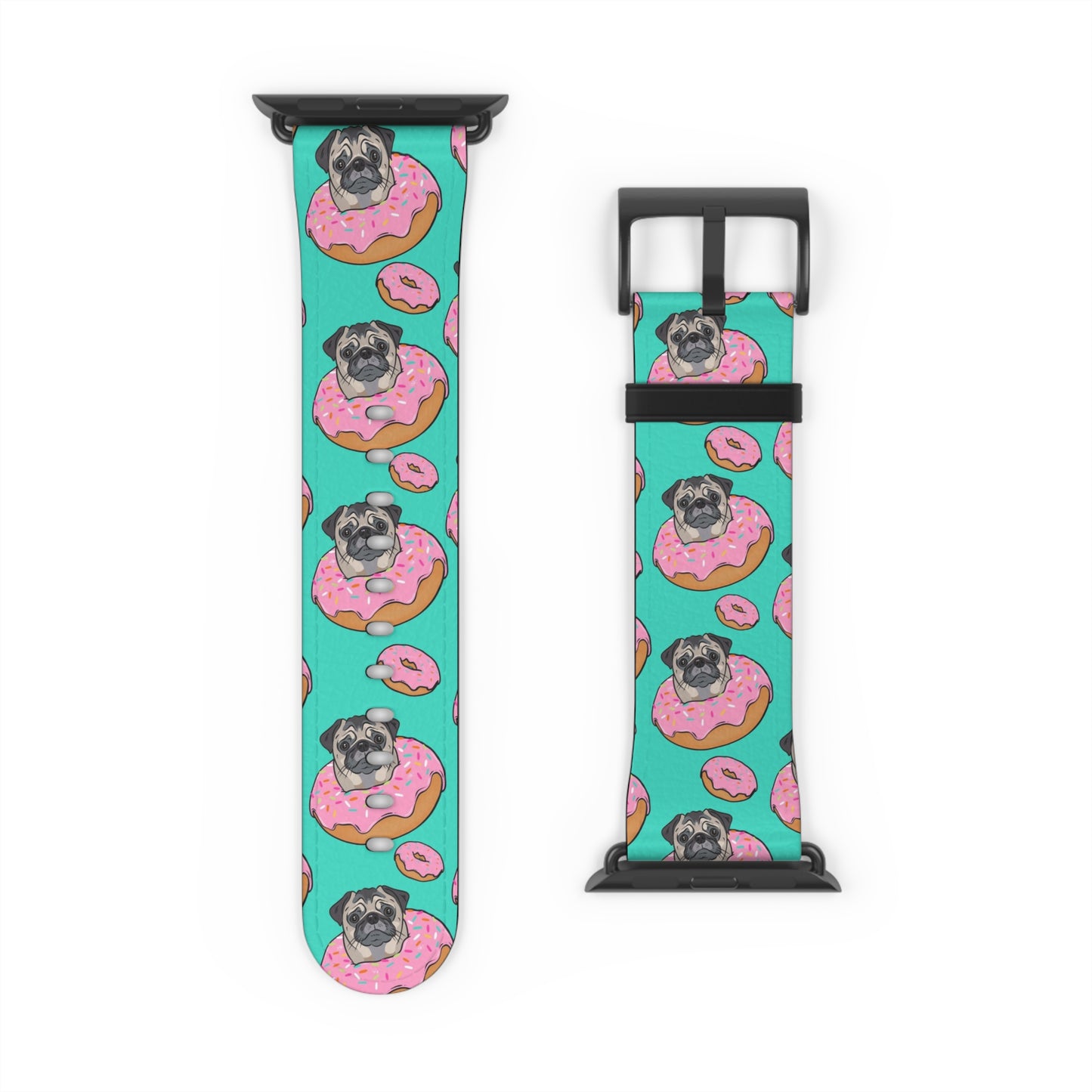 Pug in a Doughnut Watch Band