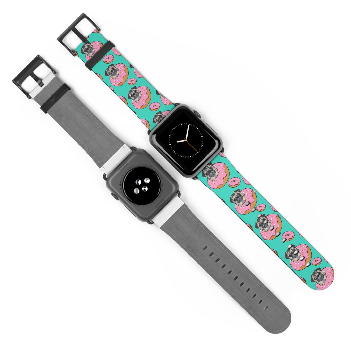 Pug in a Doughnut Watch Band